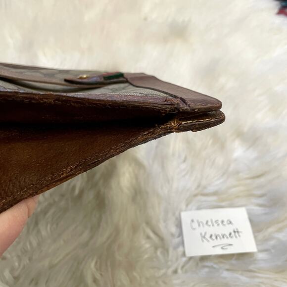 Gucci Vintage Clutch Brown Web Bag Logo Monogram Interlocking GG Stripe - Picture 7 of 16